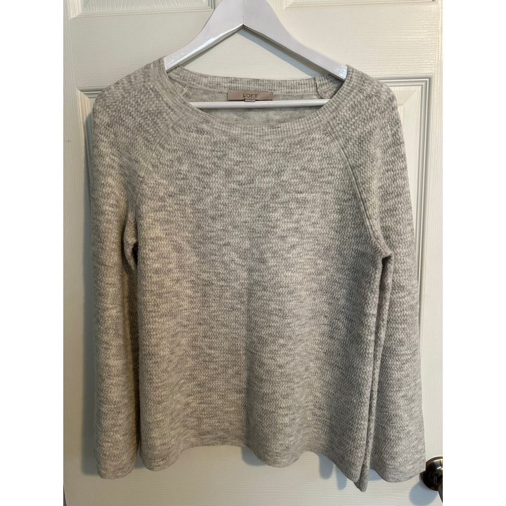 LOFT,  Size S, Light‎ Gray Textured Knit Sweater